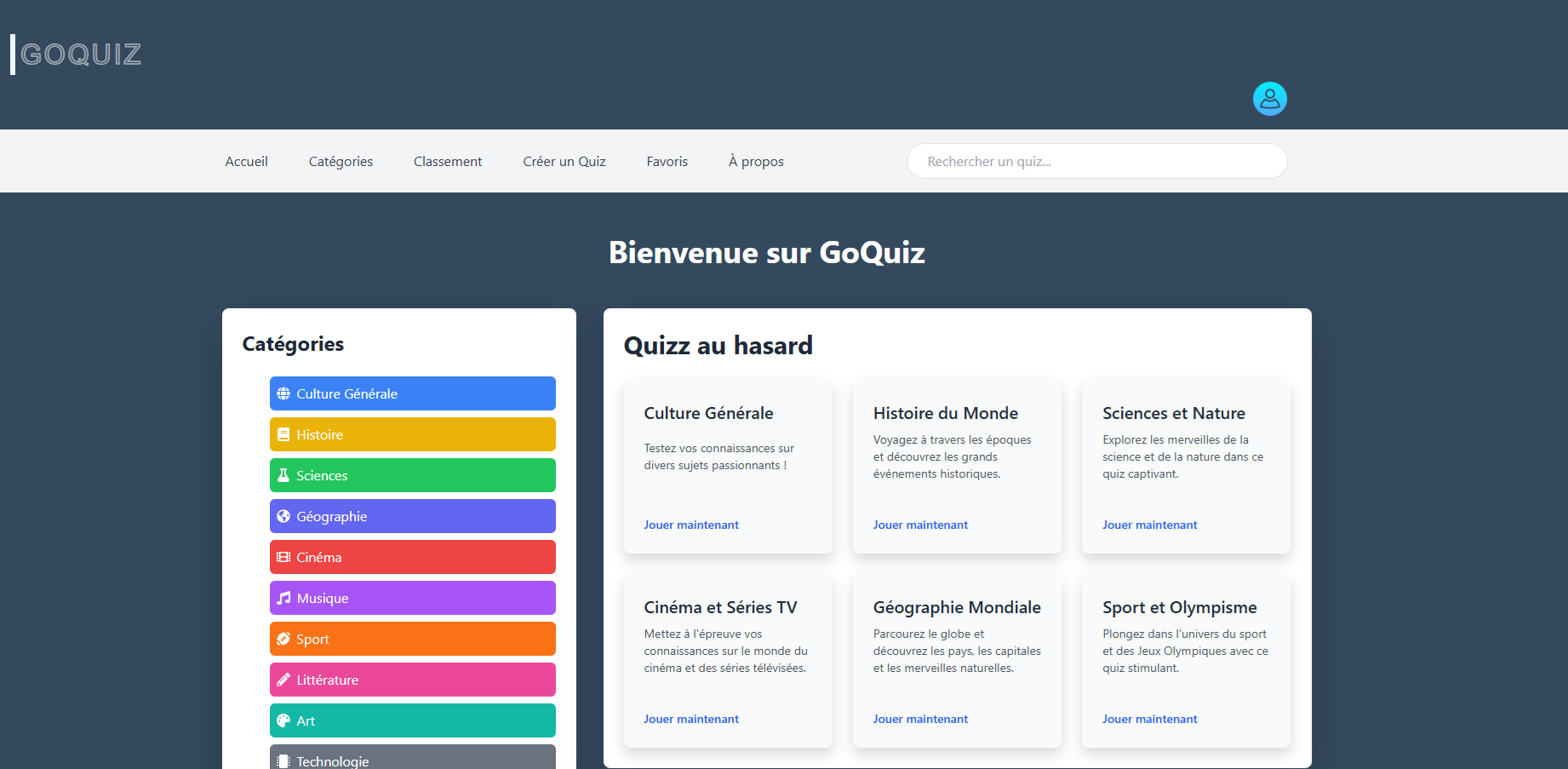 Application de quiz
