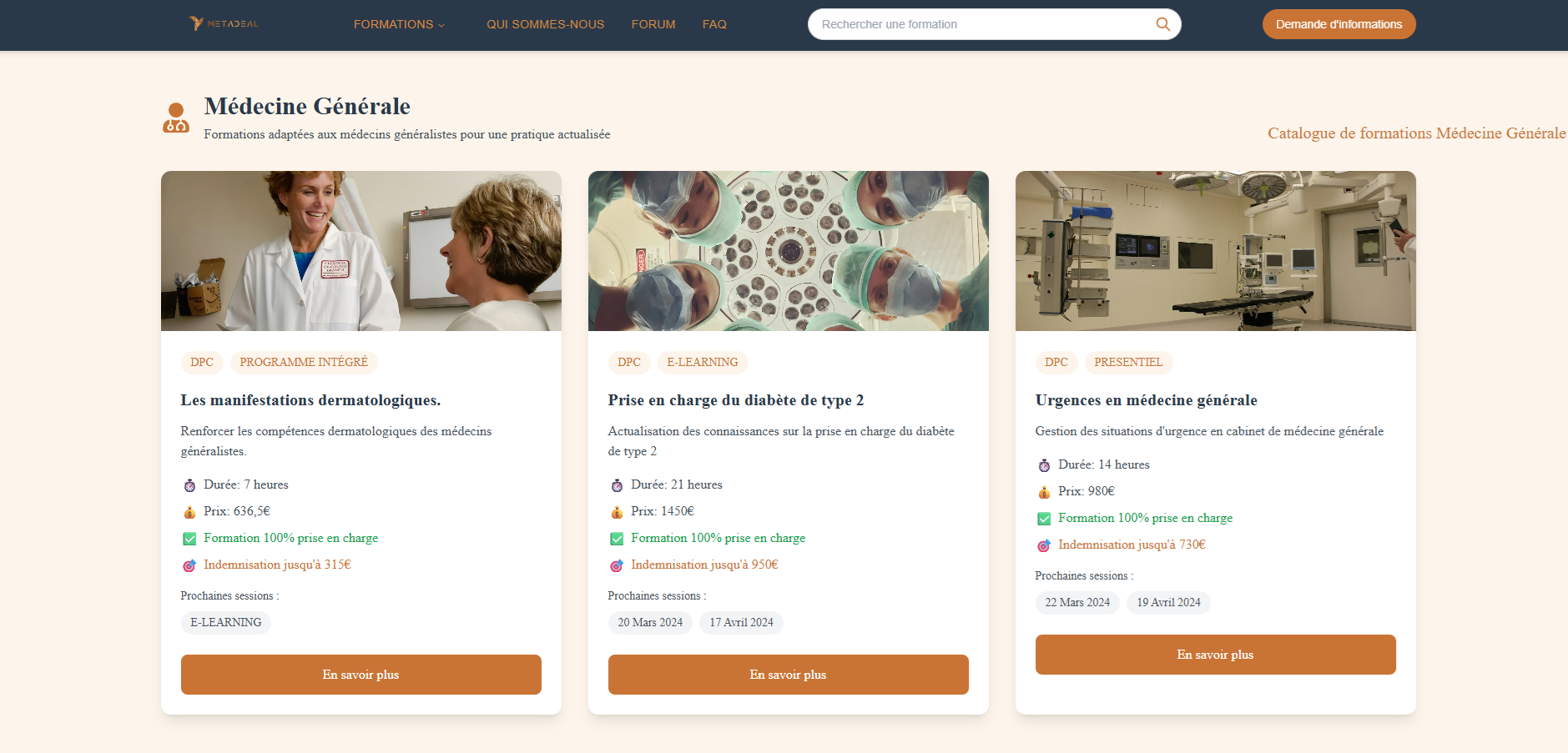 Saj Meta Deal - Plateforme de formations médicales